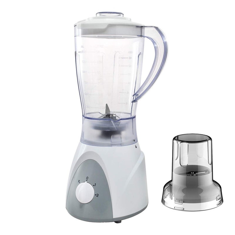Joya 1.5 Liter High Quality Daily Collection Blender With Grinder (400W) With Measure Cup & Jar Safety Interlock Strong Stianless Steel Blades Grey & White Color - Image 1